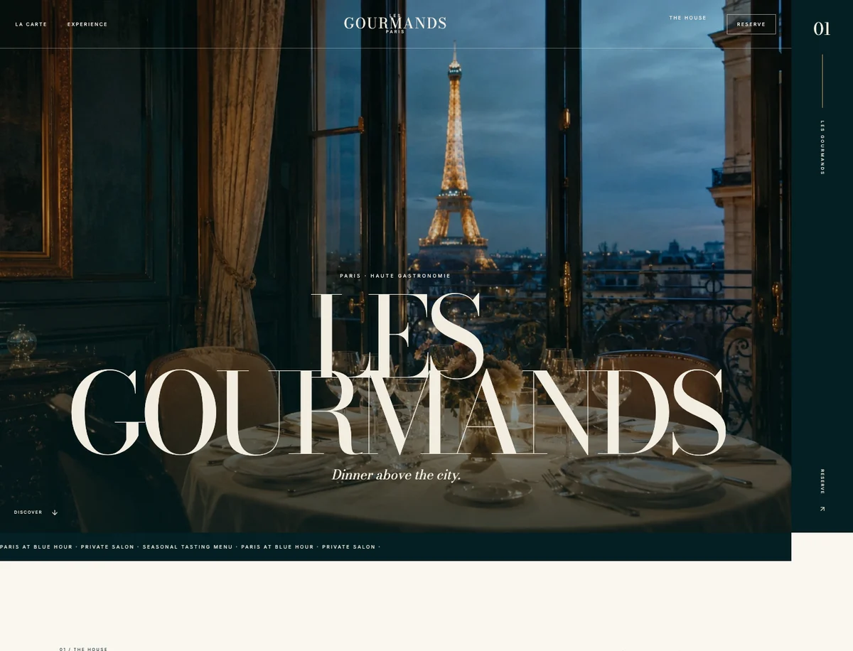 Les Gourmands, a restaurant website template by Saint Ego, home page
